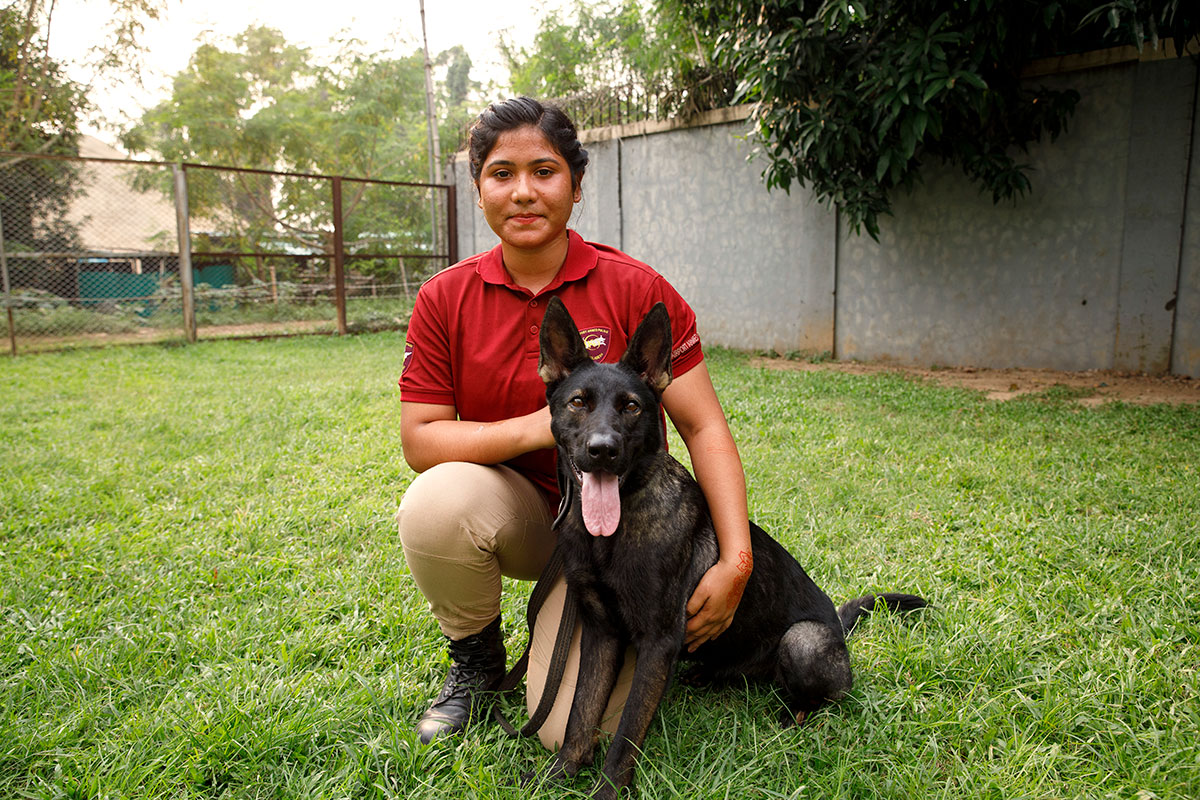 In Dhaka, young officers in the Bangladesh Airport Armed Police K-9 Unit are among the first female canine unit police officers in Asia.