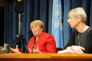 La Directora Ejecutiva de ONU Mujeres, Michelle Bachelet en una conferencia de prensa en la apertura de CSW57, el 4 de marzo de 2013 en la sede de las Naciones Unidas en Nueva York. Foto: ONU Mujeres/Catianne Tijerina