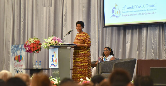 Executive Director address YWCA World Council. Photo: UN Women
