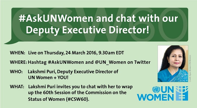 #AskUNWomen and chat with our Deputy Executive Director