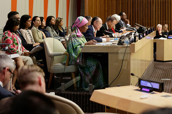 UN Women Executive Director Phumzile Mlambo-Ngcuka speaks at the presentation of the first report by the UN Secretary-General's High-Level Panel on Women's Economic Empowerment. Photo: UN Women/Ryan Brown