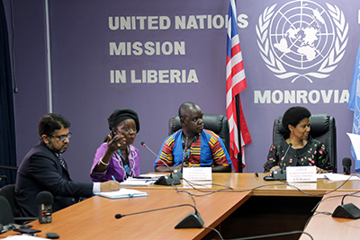 UN Women Executive Director Phumzile Mlambo-Ngcuka concluded her visit to  Liberia with a press conference. Photo: UNMIL