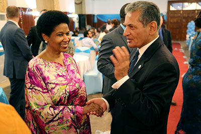 UN Women Executive Director Phumzile Mlambo-Ngcuka attended a reception hosted by the President of Libera. Photo: UN Women/Stephanie Raison