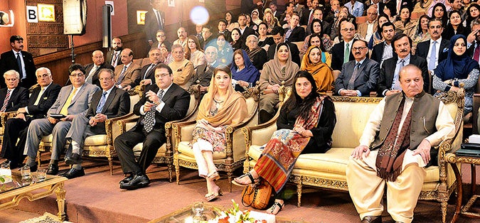 His Excellency, the Prime Minister of Pakistan along with Ms. Sharmeen Obaid-Chinoy during the screening of her documentary. Photo: Press Information Department, Government of Pakistan