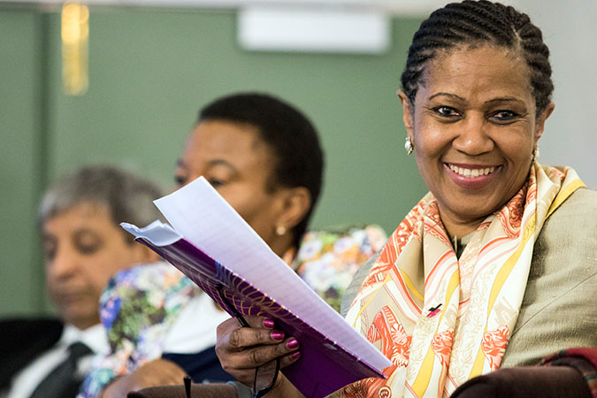UN Women Executive Director Phumzile Mlambo-Ngcuka at the regional consultation of UN High-Level Panel on Women’s Economic Empowerment in South Africa. Photo: Wits University/Lauren Mulligan