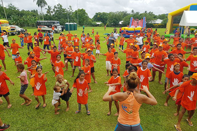 Samoa’s annual Fun Run to End Violence Against Women and Girls embraced UN Women’s commitment to ‘leave no one behind’. Photo credit: UN Women/Papali’i Mele Maualaivao
