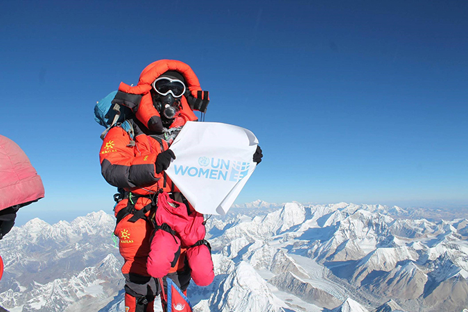 Kanchhi Maya Tamang on Mount Everest. Photo courtesy of Kanchhi Maya Tamang