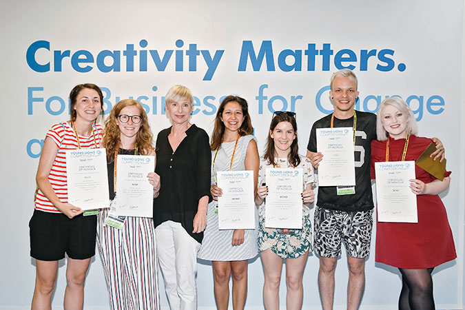 Photo from right to left: Gold team Ireland with Kyle Schouw and Emma Wilson, Bronze winner Portugal with Elsa Rodrigues and Inês Coelho, UN Women Chief of Communications and Advocacy, Nanette Braun, Silver team Austria with Magdalena Jo Umkehrer and Marion Fresacher.