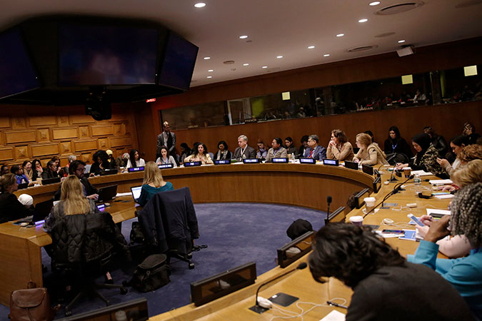 ‘Integrating a gender perspective in the global compact for safe, orderly and regular migration’ event at the 61st session of the Commission on the Status of Women (CSW61). Photo: UN Women/Ryan Brown