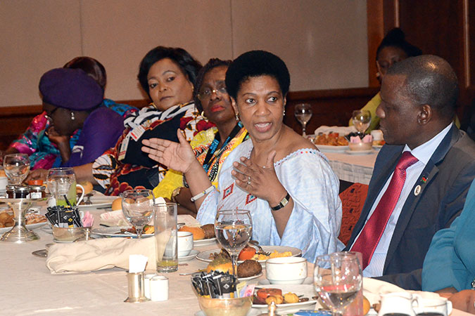 UN Women Executive Director, Phumzile Mlambo-Ngcuka addresses the Ministers of Foreign Affairs and selected Ministries of Gender at a breakfast meeting. Photo: UN Women/Martha Wanjala