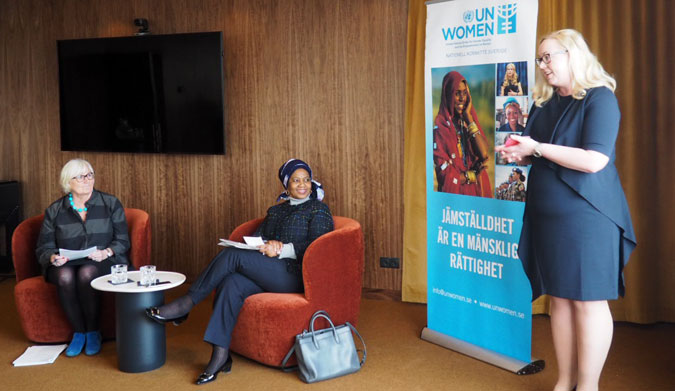 UN Women Executive Director Phumzile Mlambo-Ngcuka holds public dialogues in Sweden on fulfilling the gender equality and women’s empowerment agenda. Photo: UN Women National Committee Sweden