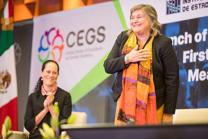María Noel Vaeza, Programme Director at UN Women, at the launch of the Global Centre of Excellence on Gender Statistics (CEGS) in Mexico City. Photo: UN Women/Dzilam Méndez