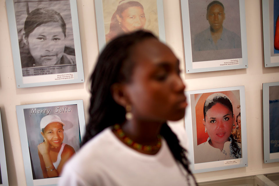 At Colombia’s Houses of Memory, like this one in Tumaco, photos evoke the many women victims of the internal armed conflict. With UN Women’s assistance, women are now central to restoring peace, as negotiators, prosecutors, and survivors determined to tell their stories and change their country. Photo: UN Women/Ryan Brown
