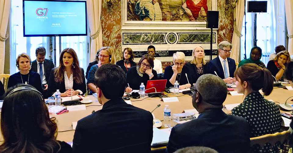 G7 Advisory Council meets for the first time in the Elysée Palace on 19 February. Photo: UN Women/Laurence Gillois