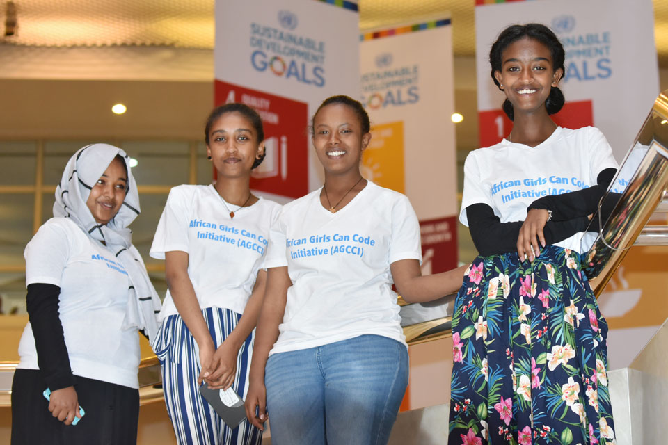 Participants in the African Girls Can Code Initiative. Photo: UN Women/Kennedy Okoth