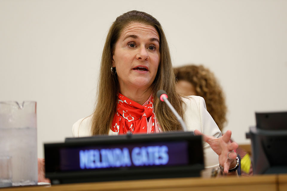 Melinda Gates, co-founder of the Bill and Melinda Gates Foundation, calls for action to drive gender equality. Photo: UN Women/Ryan Brown