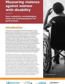 Measuring violence against women with disability: Data availability, methodological issues, and recommendations for good practice