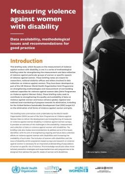 Measuring violence against women with disability: Data availability, methodological issues, and recommendations for good practice