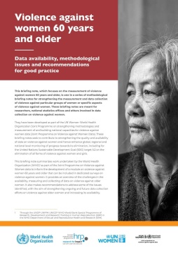 Violence against women 60 years and older: Data availability, methodological issues, and recommendations for good practice
