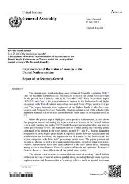 Improvement in the status of women in the United Nations system: Report of the Secretary-General (2019)