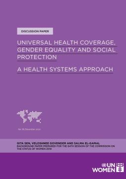 Universal health coverage, gender equality and social protection: A health systems approach