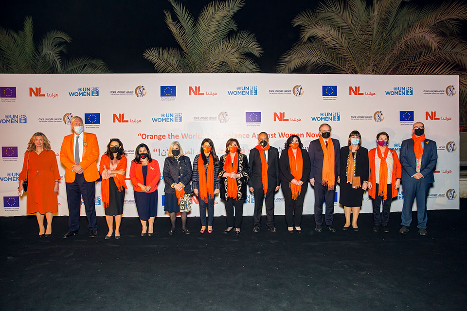Representatives commemorate the 16 Days of Activism in Egypt at an event the National Museum of Egyptian Civilization in Cairo.  The event was organized by the National Council of Women and UN Women in partnership with the European Union and the Embassy of the Kingdom of Netherlands in Egypt.   Photo: UN Women/Mohamed Ezz Aldin 