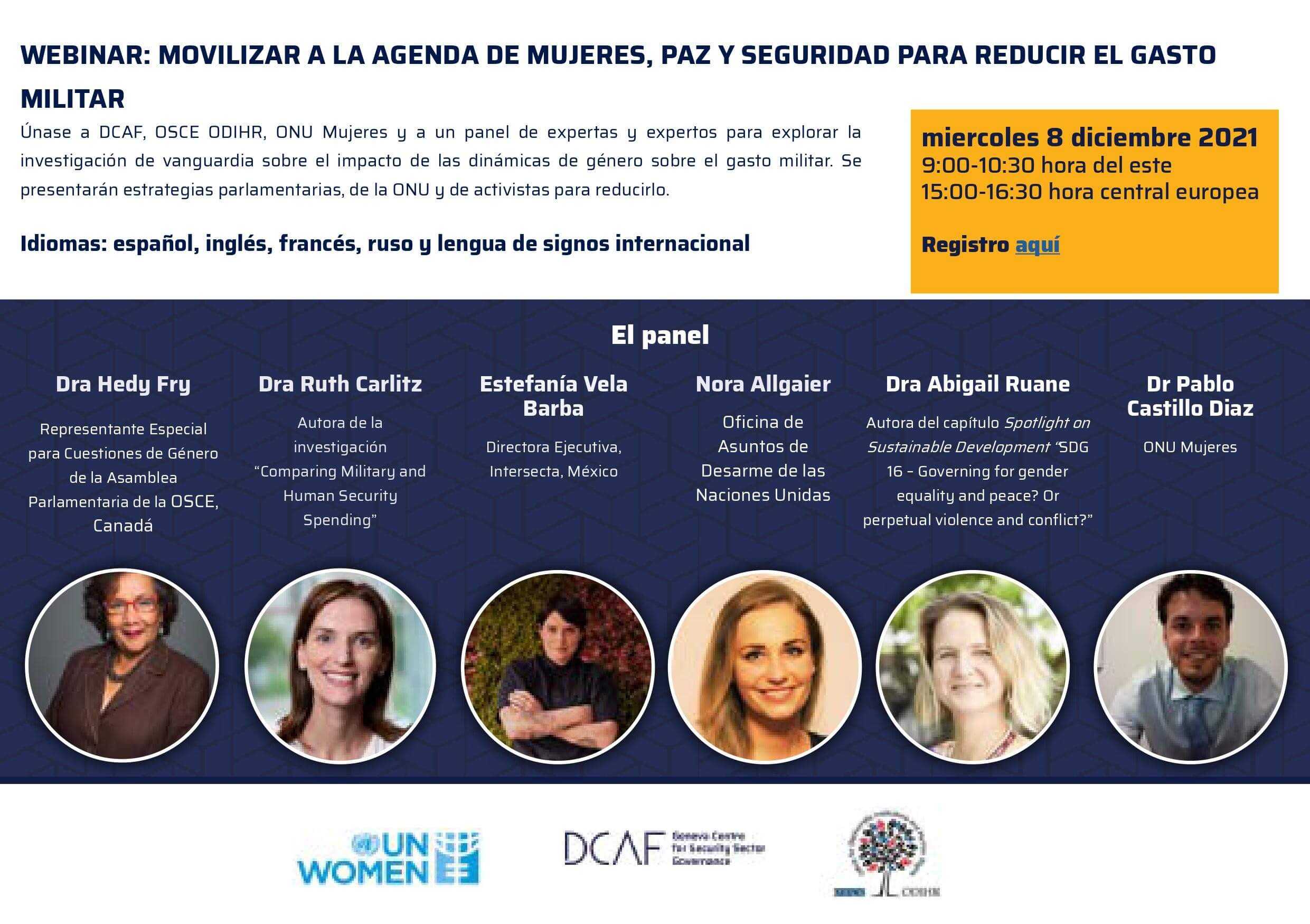 Webinar: Movilizar a la agenda de mujeres, paz y seguridad para reducir el gasto militar