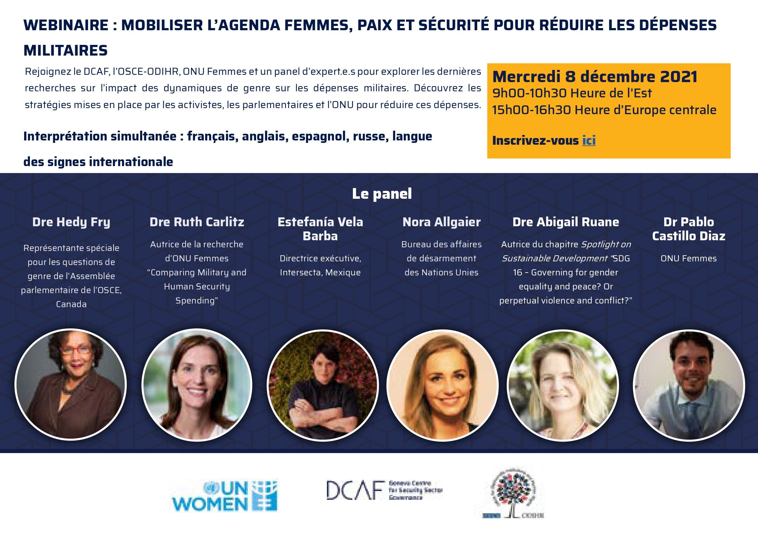 Webinaire : Mobiliser l'agenda femmes, paix et sécurité pour réduire les dépenses militaires