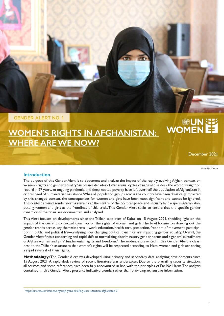 Gender Alert I: Women's rights in Afghanistan: Where are we now?