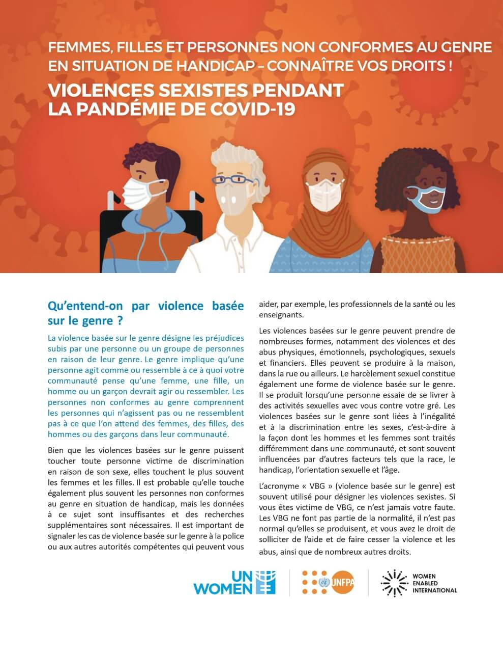 Femmes, filles et personnes au genre non conforme handicapées : Connaissez vos droits !