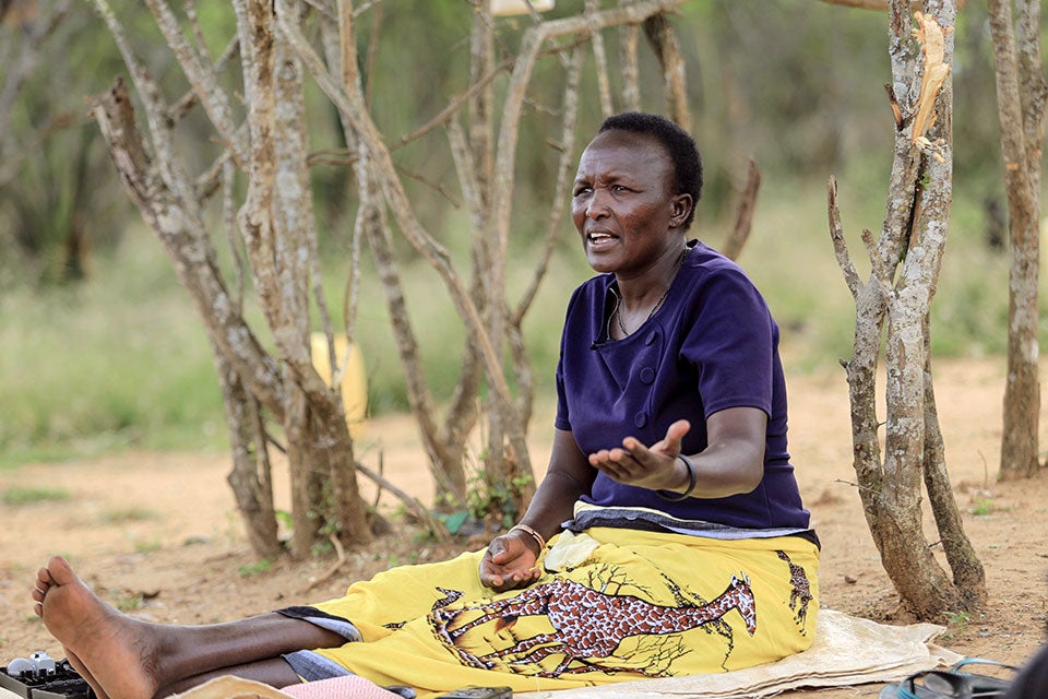 Priscilla Nanagiro shares her experiences about Female Genital Mutilation in Amudat.   Photo: Communication for Development Foundation Uganda (CDFU) /B. Ssewankambo