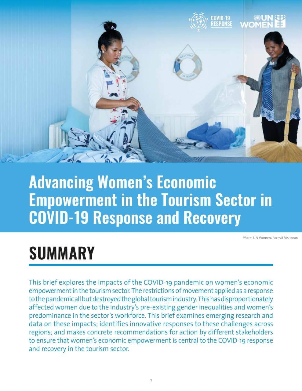 Advancing women’s economic empowerment in the tourism sector in COVID-19 response and recovery
