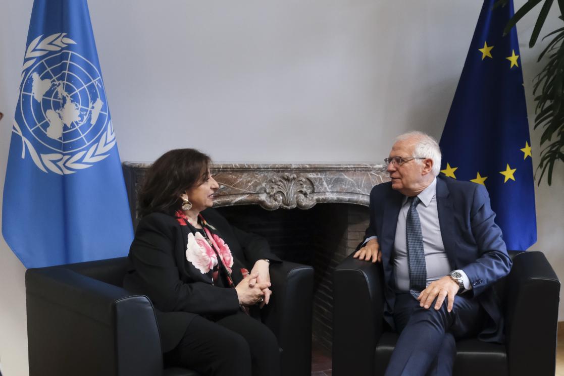 Sima Bahous, Executive Director of UN Women, and Josep Borrell, High Representative/Vice-President of the EU.  Photo: European Union 2022 