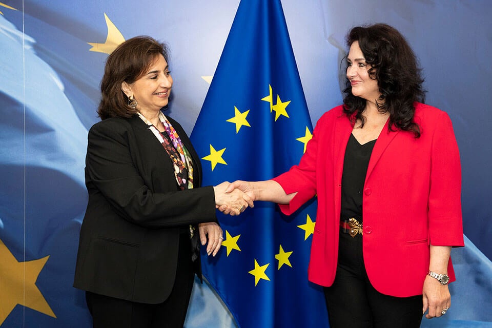 UN Women Executive Director Sima Bahous and European Commissioner Helena Dalli. Photo: European Union.