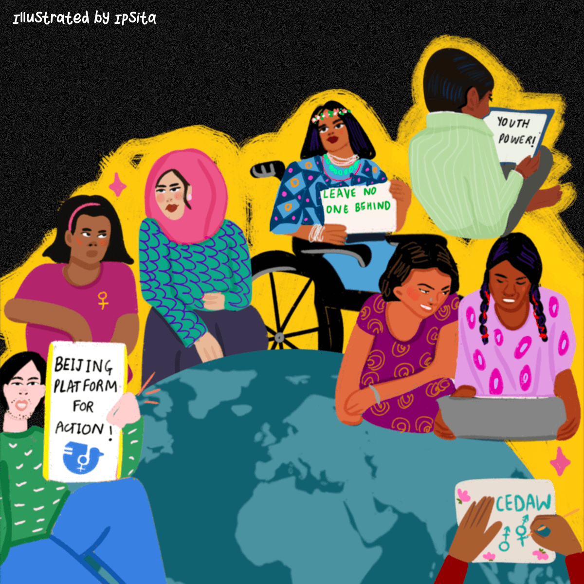 Illustration depicting youth activism. 