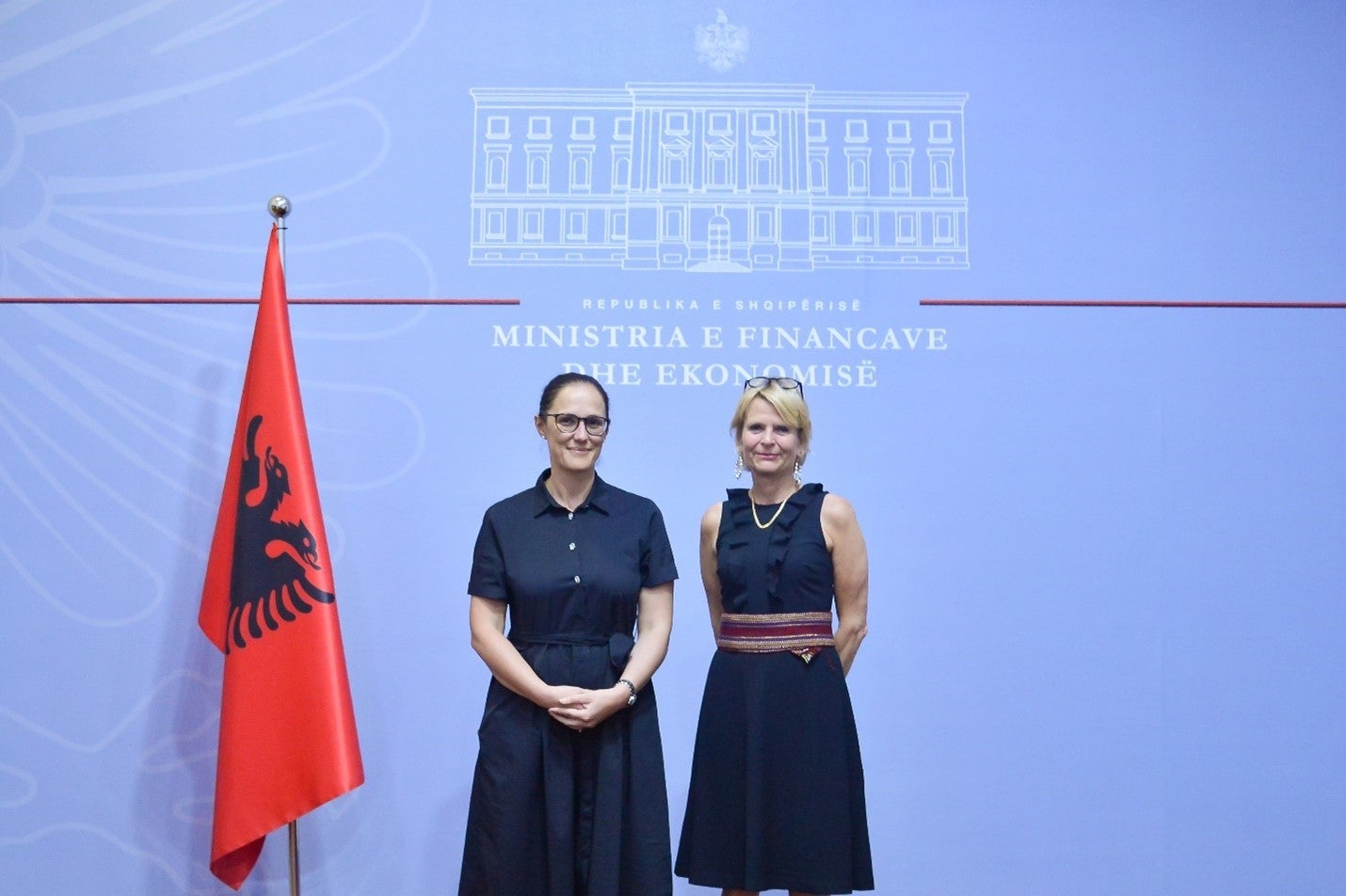 UN Women Deputy Executive Director, Åsa Regnér meeting Minister of Finance and Economy, Delina Ibrahimaj. Photo: UN Women Albania/Eduard Pagria