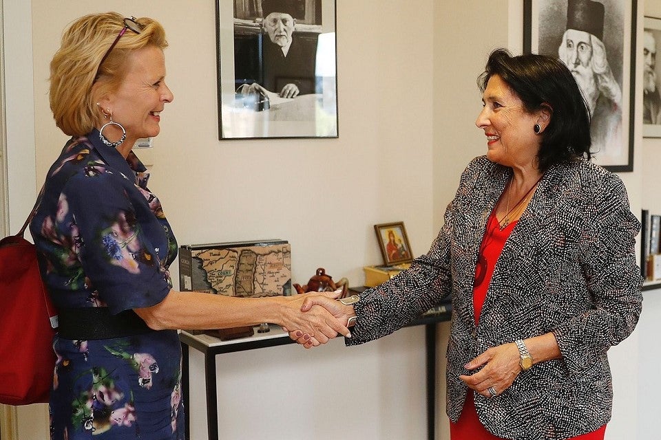 UN Women Deputy Executive Director Åsa Régner in a meeting with the President of Georgia, Salome Zourabichvili Photo: Press Service of the President of Georgia