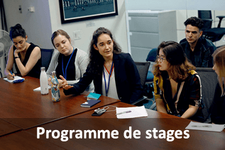 Programme de stages. (Photo: UN Women interns at a meeting with the Executive Director, June 2019. Credit: UN Women/Ryan Brown.)
