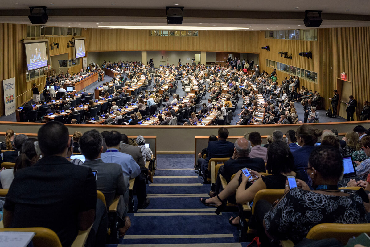 High-Level Political Forum on Sustainable Development convened under the auspices of the Economic and Social Council (ECOSOC) at UN Headquarters, 9 July 2018. Photo: UN Photo/Manuel Elias.