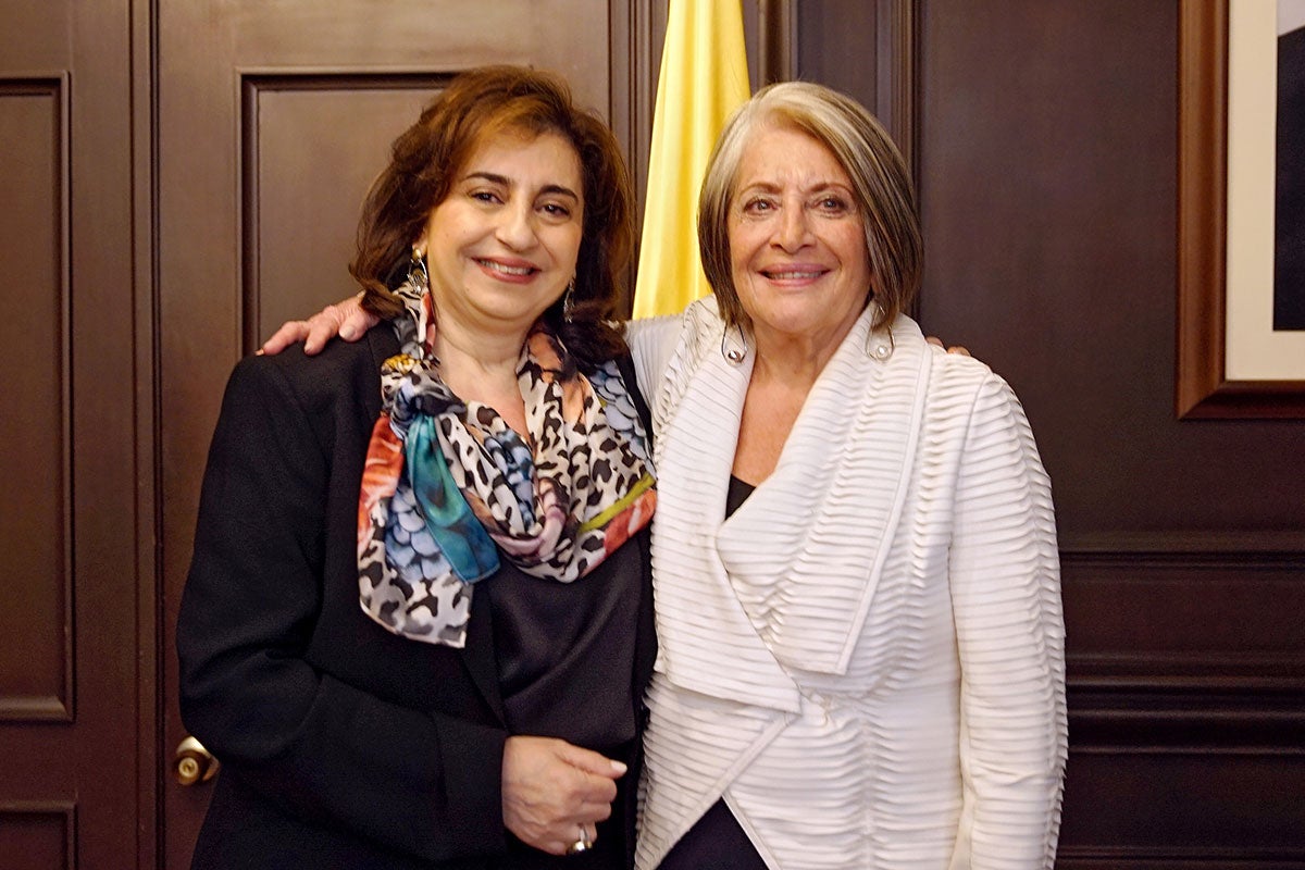 UN Women Executive Director Sima Bahous meets with Minister of Agriculture and Rural Development Cecilia López on 8 August 2022 in Bogota. Photo: UN Women/Juan Camilo Arias Salcedo