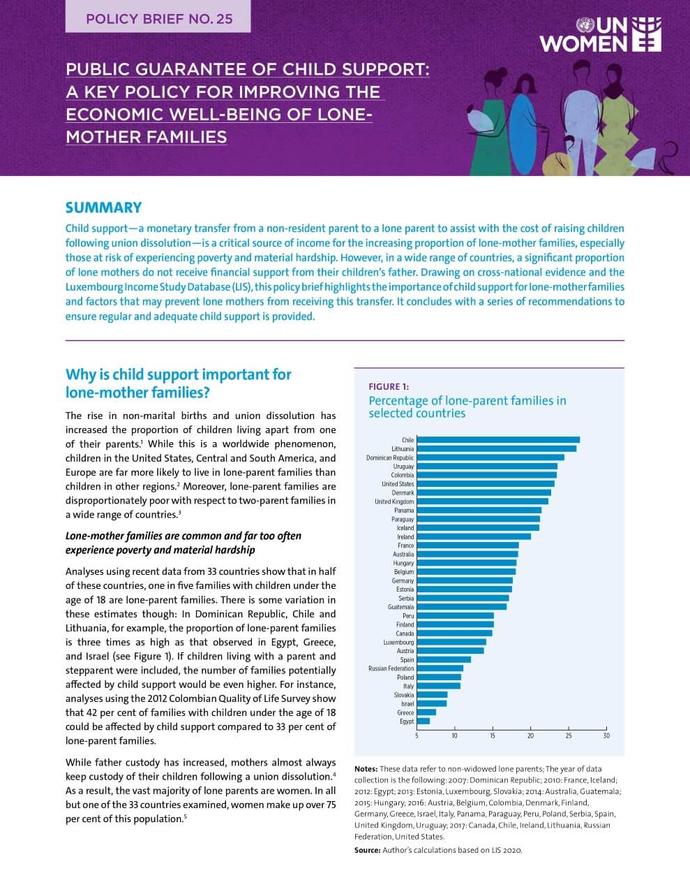 Public guarantee of child support: A key policy for improving the economic well-being of lone-mother families
