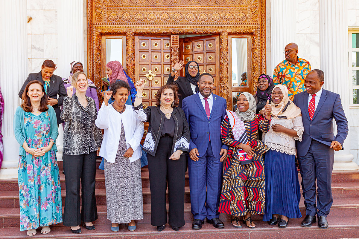 UN Women delegation with women parliamentarians and equality champions in the Zanzibar House of Representatives. Photo: UN Women/Rashid Hamis Kindamba 