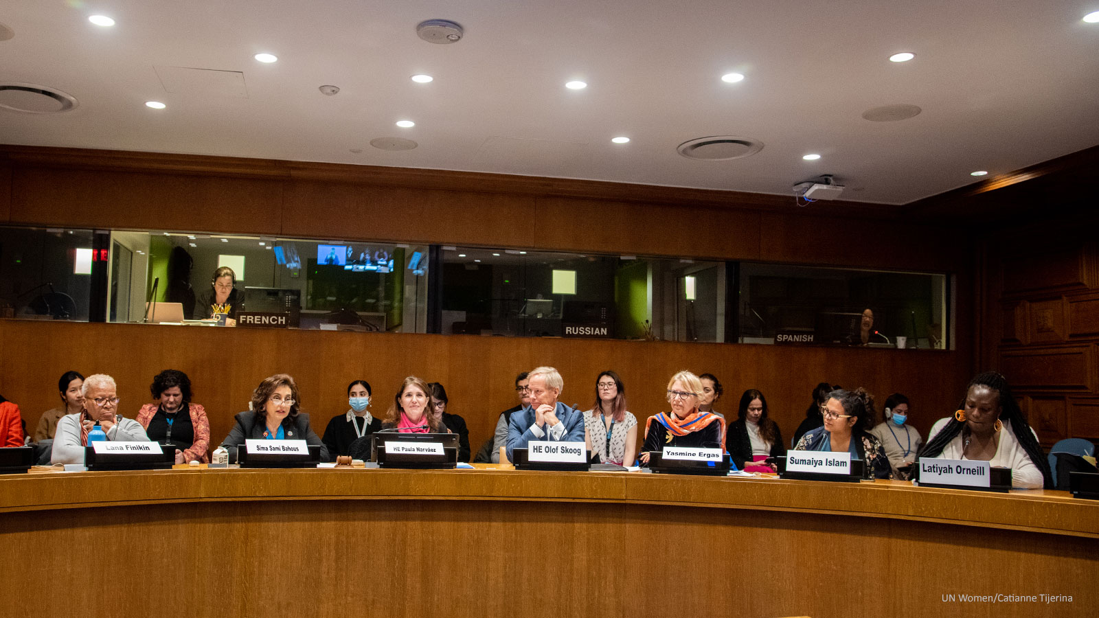 UN Women, in partnership with the Generation Equality Action Coalitions on Feminist Movements and Leadership and Gender-Based Violence (GBV), convened a high-level side event on solutions for strengthening civic space and women’s digital rights. Photo: UN Women/Catianne Tijerina