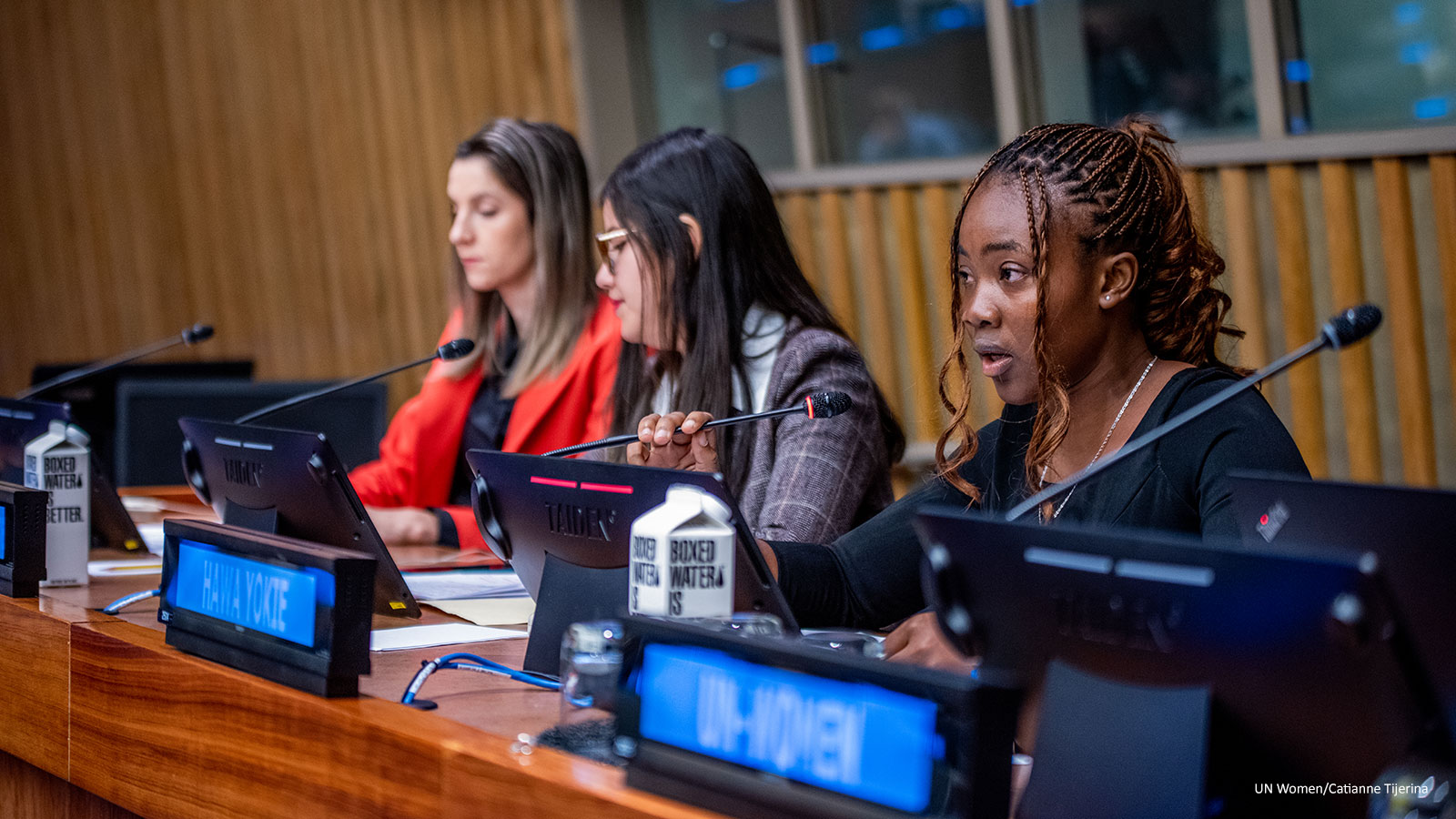 Hawa Yoki advocated for collective effort on the part of governments, private sector organizations, civil society groups and individuals to address the challenges faced by women and girls in technology. Photo: UN Women/Catianne Tijerina