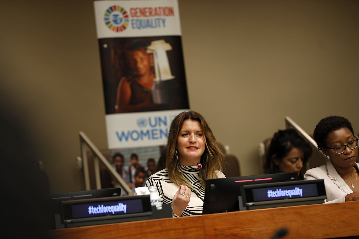 Ms. Marlène Schiappa, Secretary of State of the Government of France. Photo: UN Women/Ryan Brown