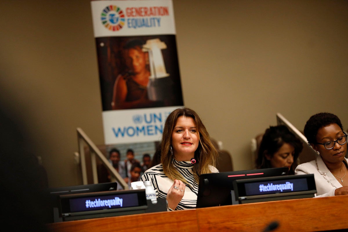 Ms. Marlène Schiappa, Secretary of State of the Government of France. Photo: UN Women/Ryan Brown