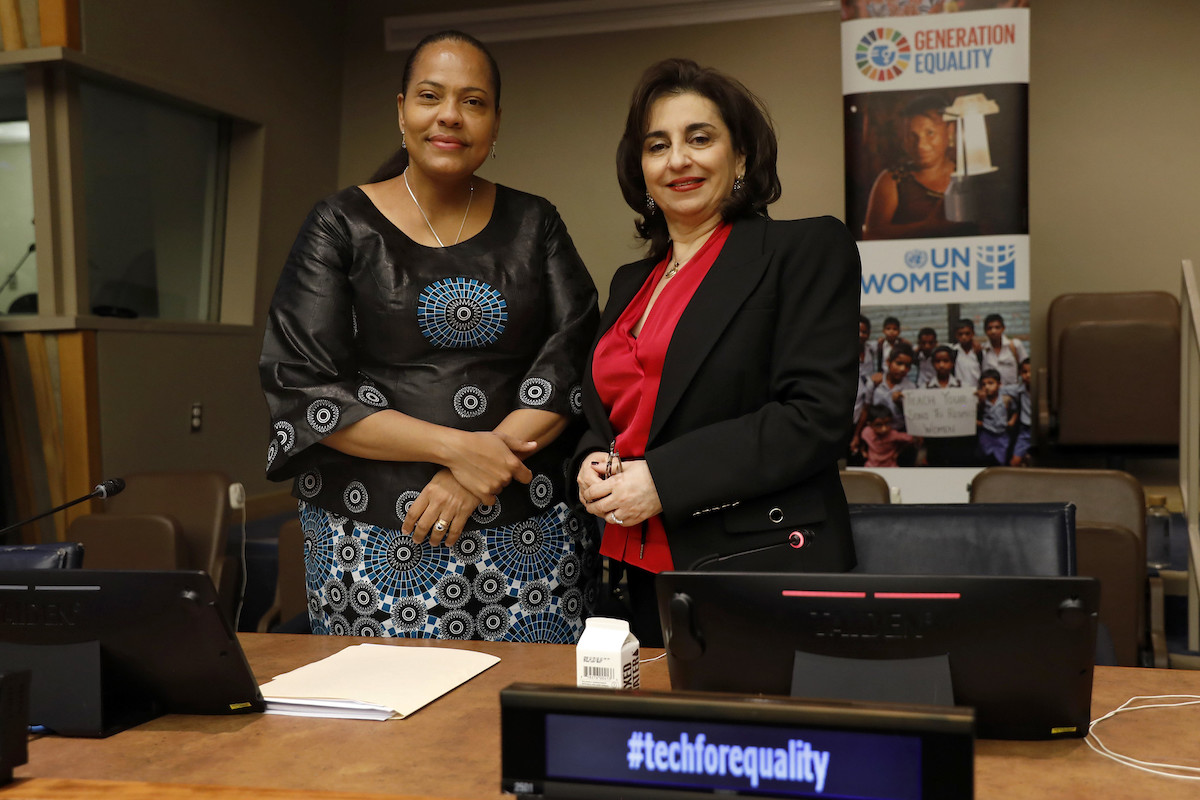 Ms. Angellah Kairuki, Minister of State United Republic of Tanzania, and Ms. Sima Bahous, Executive Director of UN Women, announced the Generation Equality Midpoint, which will be co-hosted by Tanzania: UN Women/Ryan Brown