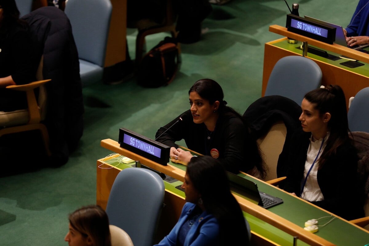 Prabhleen Tuteja, Executive Director of the YP Foundation, raised the issue of youth representation within the United Nations. Photo: UN Women/Ryan Brown