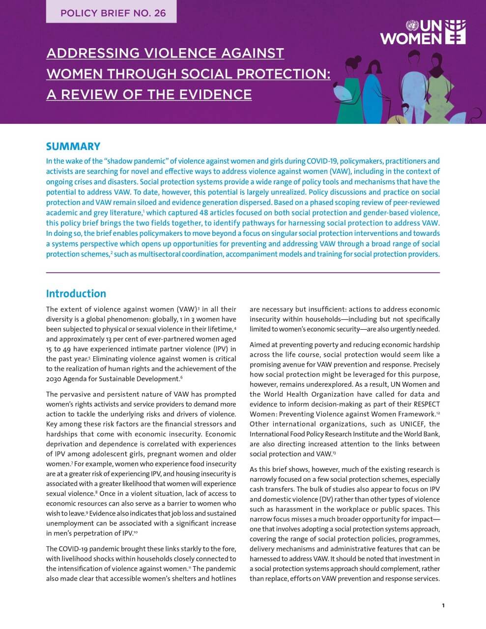 Addressing violence against women through social protection: A review of the evidence