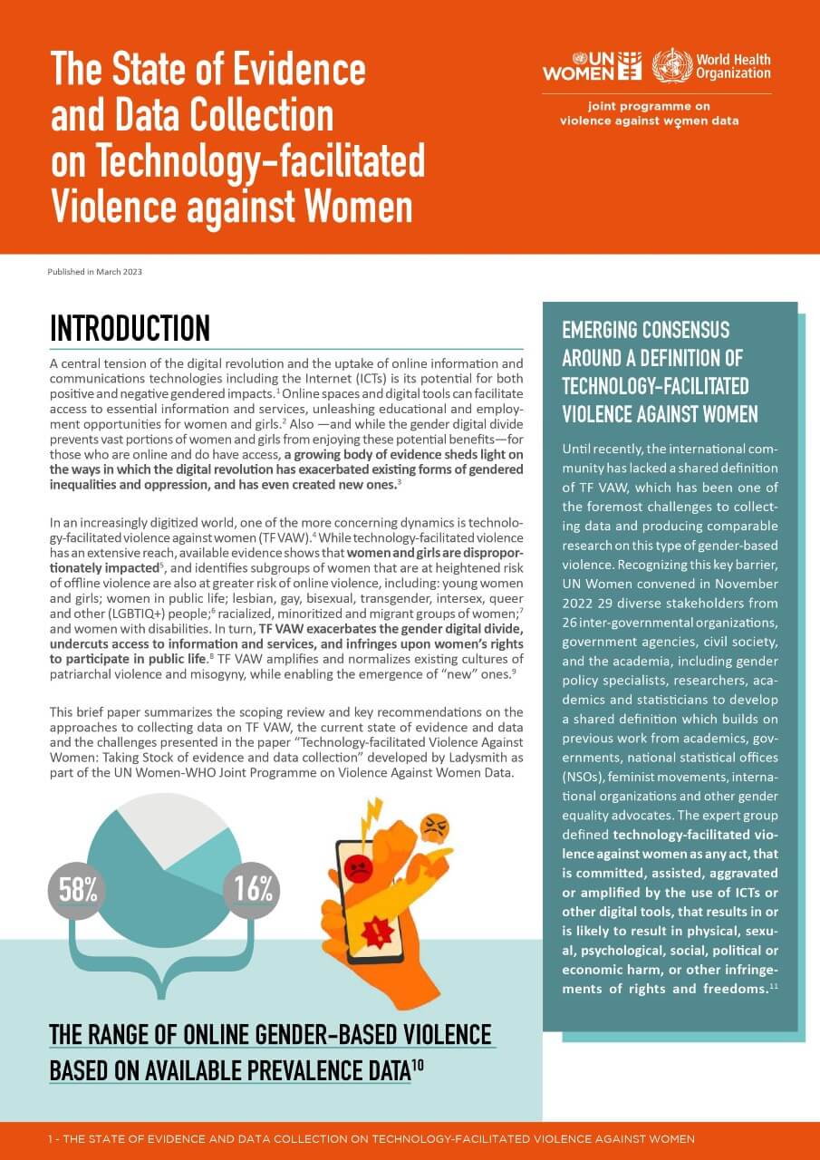 Brief: The state of evidence and data collection on technology-facilitated violence against women